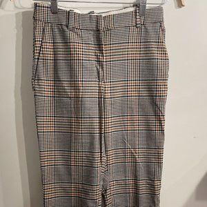 Plaid ankle cut trousers